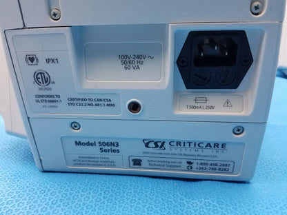 Lot of - 6 CSI Criticare 506N3 Series SPo2 Patient Monitor
