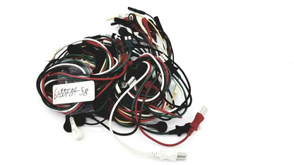 A tangle of multicolored mix mindray compatible ecg leadwires with various connectors and plugs for clinical use