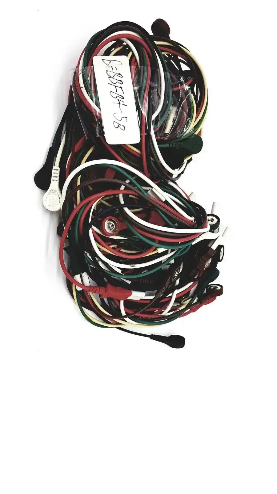 A lot of mix mindray compatible ecg leadwire with multi-colored black red green and white cables and various connectors