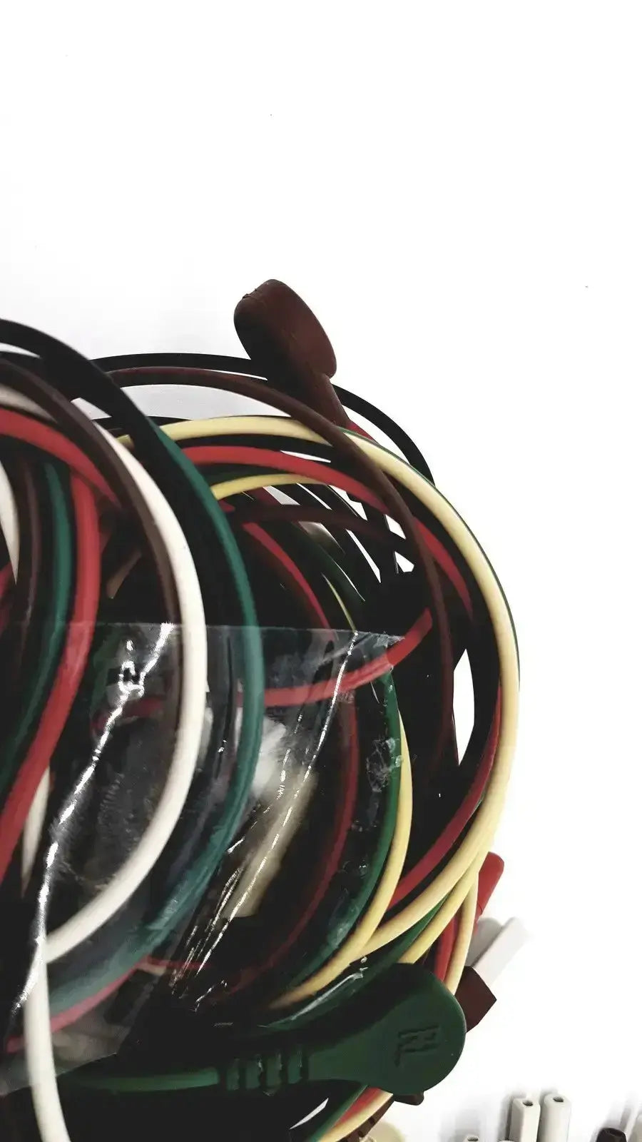 A bundle of colorful flexible electrical cords in red green white yellow and black for mix mindray compatible ecg leadwire