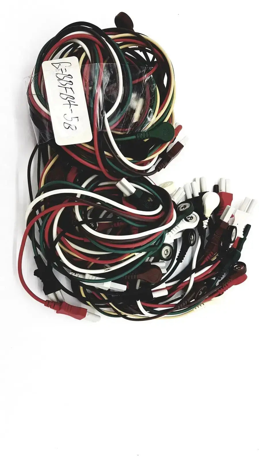 A bundle of multicolored mix mindray compatible ecg leadwire with red and black alligator clip connectors