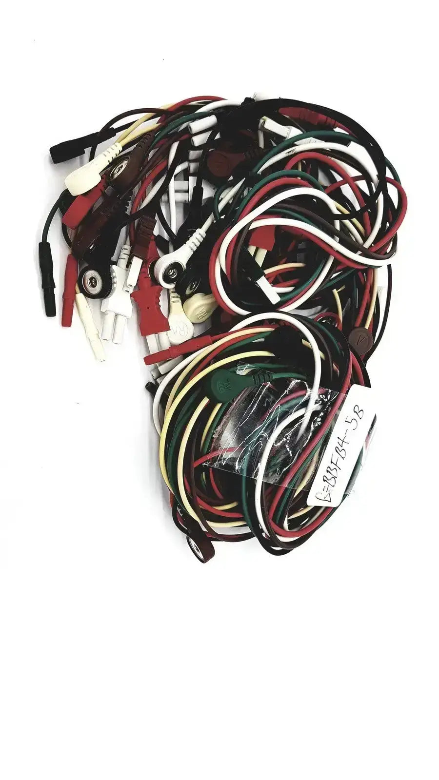 A bundle of multicolored mix mindray compatible ecg leadwire with red and black alligator clip connectors