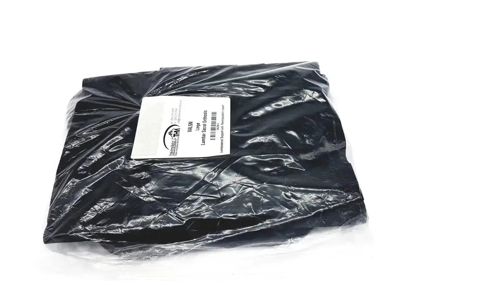 Black leather large pillowcase for val5n large lumbosacral sacral orthosis with thermoplastic insert support