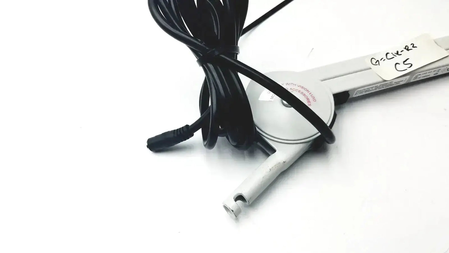 White plastic caliper with black coiled cable wrapped around it for luxo lfg028214 lfm led 3 diopter lens clamp product