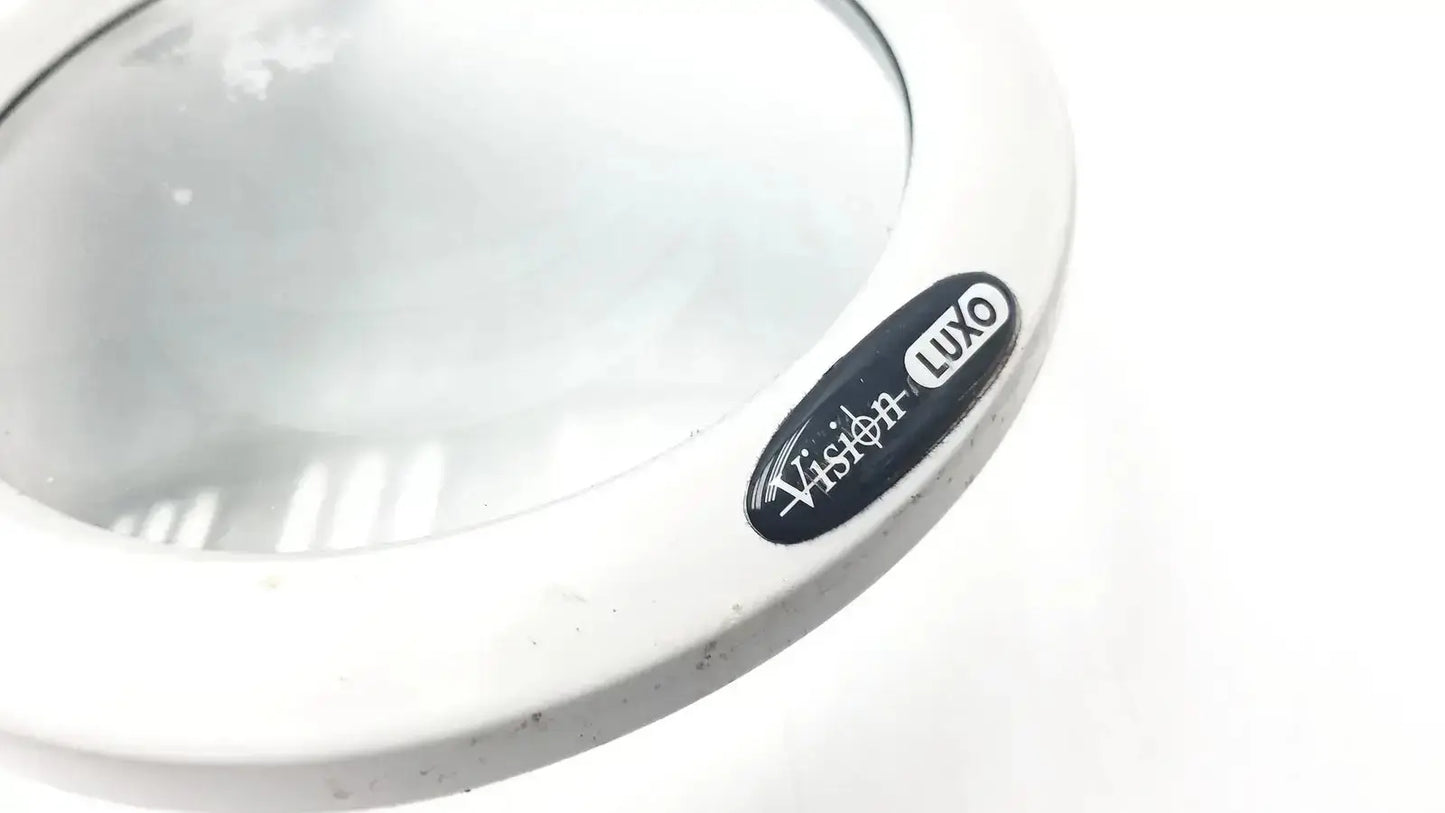 White plastic magnifying glass with black vision luxo label on rim for luxo lfg028214 lfm led 3 diopter lens clamp product