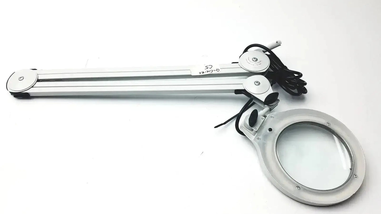 Silver luxo lfg028214 adjustable arm desk magnifier with 3 diopter lens and integrated lfm led light clamp