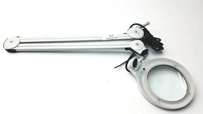 Silver luxo lfg028214 adjustable arm desk magnifier with 3 diopter lens and integrated lfm led light clamp