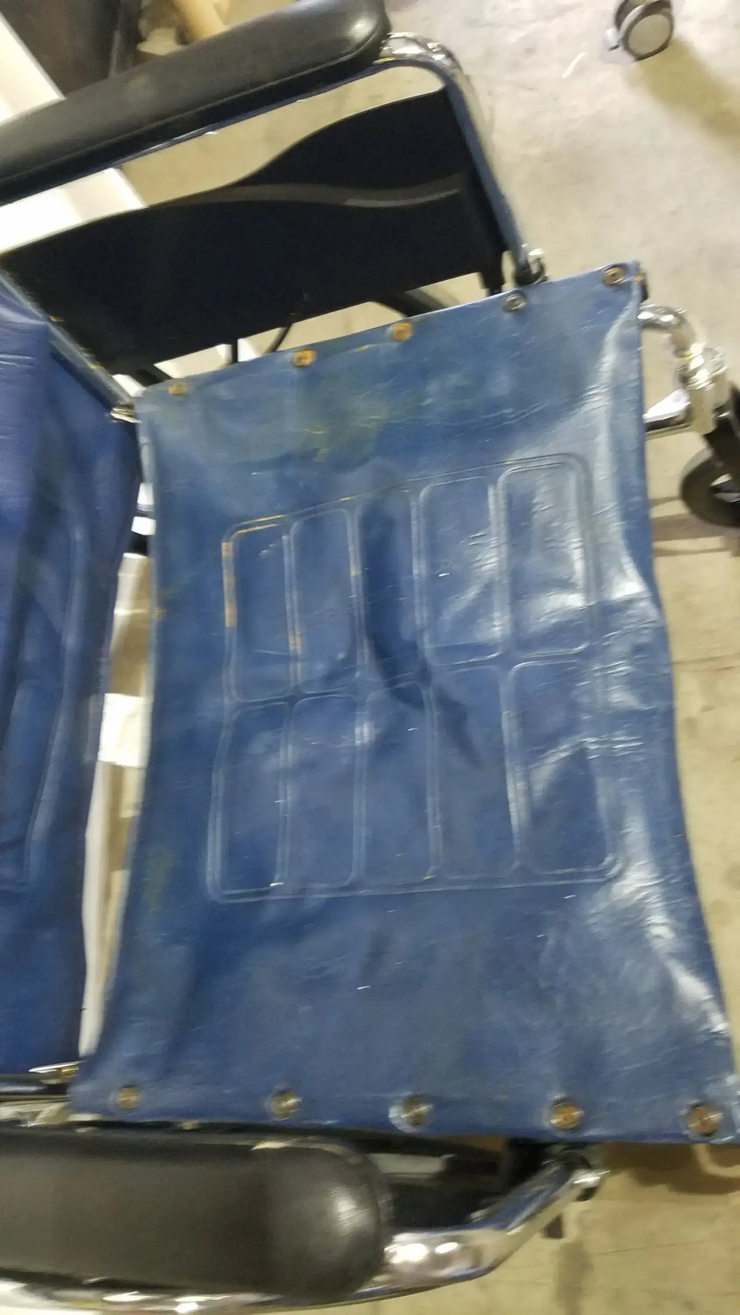 Manual Folding Wheelchair - Heavy Duty Blue Seat Mobility Aid