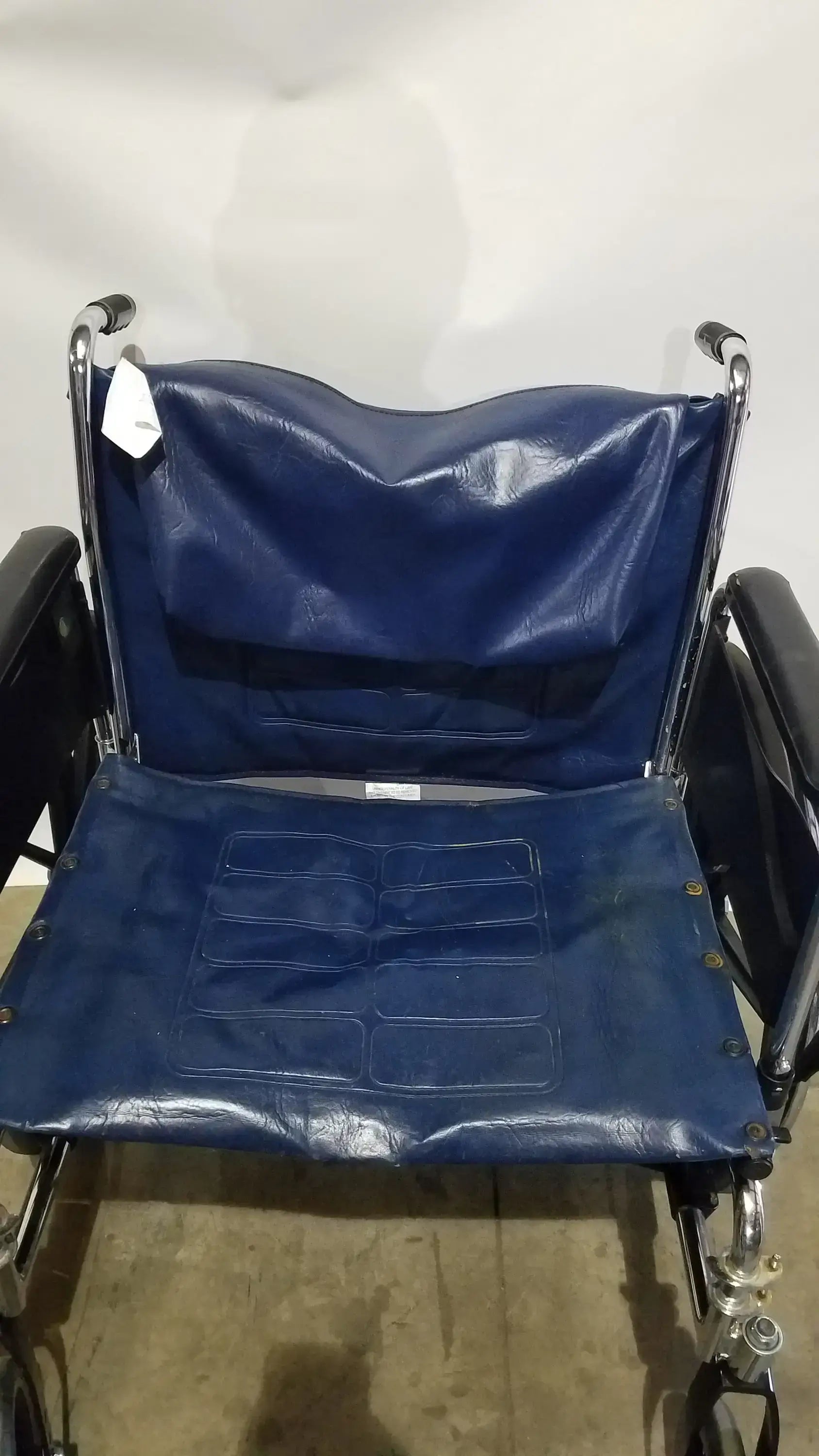 Manual Folding Wheelchair - Heavy Duty Blue Seat Mobility Aid