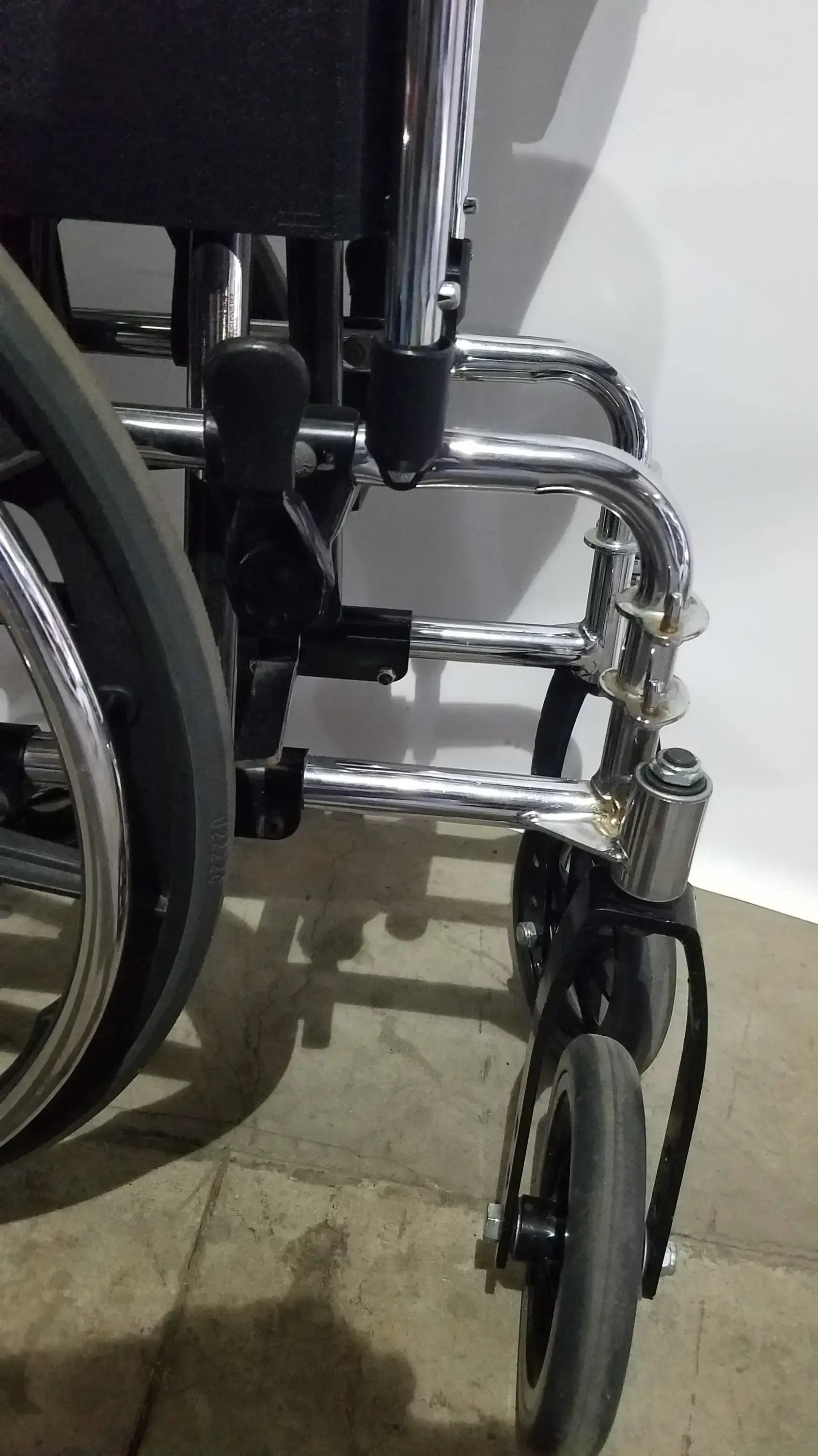 Manual Folding Wheelchair - Heavy Duty Blue Seat Mobility Aid