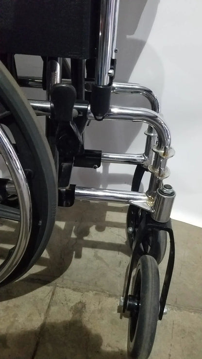 Manual Folding Wheelchair - Heavy Duty Blue Seat Mobility Aid