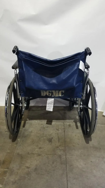 Manual Folding Wheelchair - Heavy Duty Blue Seat Mobility Aid