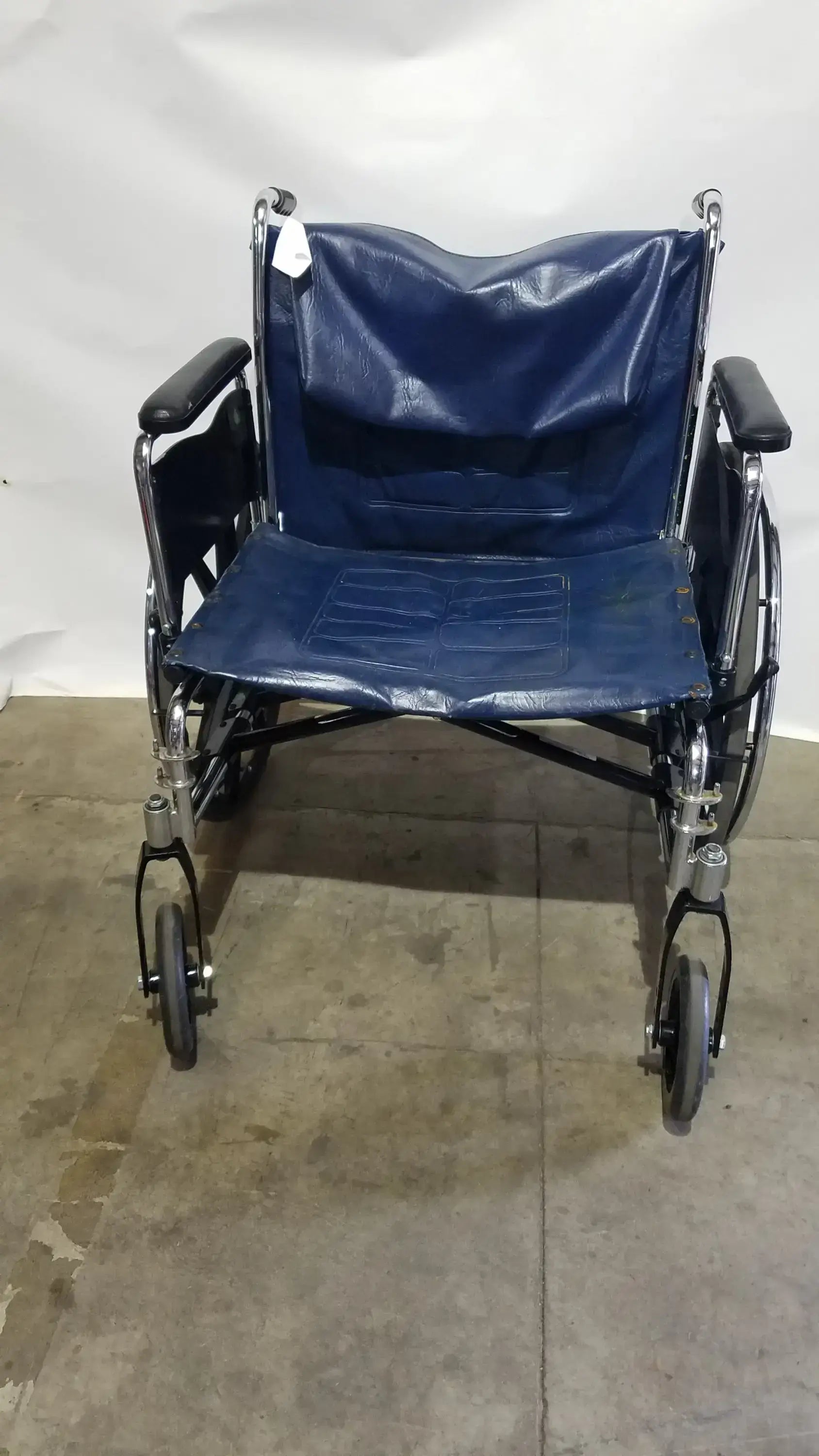Manual Folding Wheelchair - Heavy Duty Blue Seat Mobility Aid