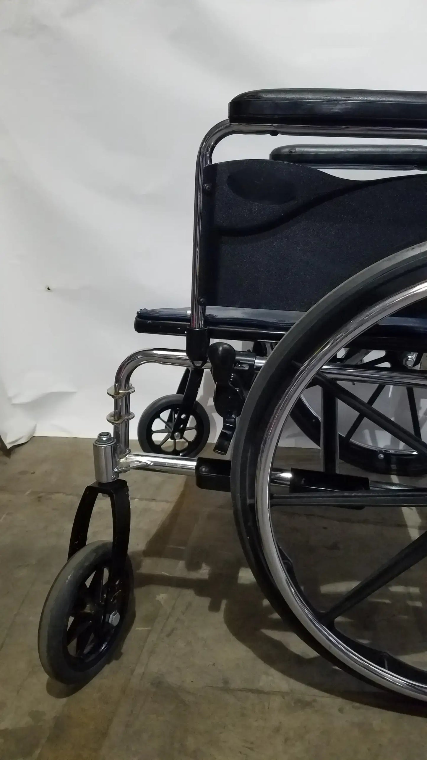 Manual Folding Wheelchair - Heavy Duty Blue Seat Mobility Aid