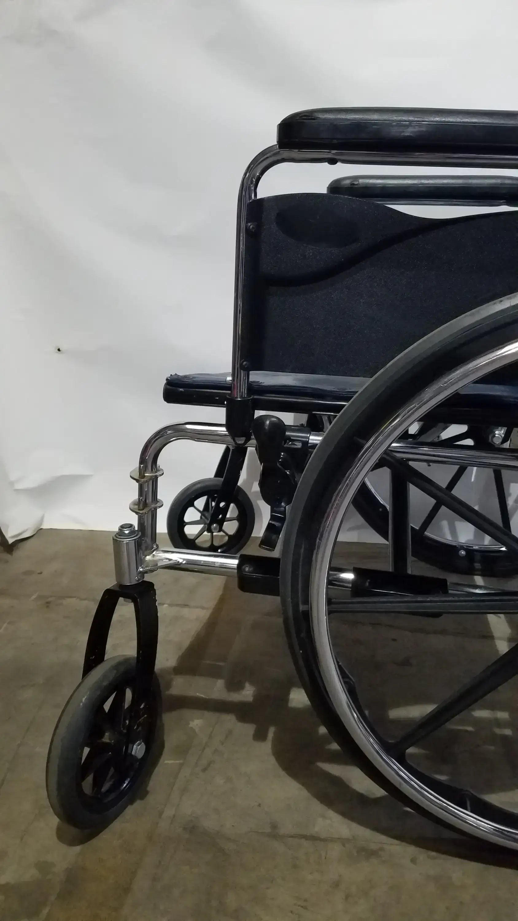 Manual Folding Wheelchair - Heavy Duty Blue Seat Mobility Aid