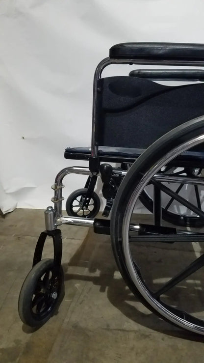 Manual Folding Wheelchair - Heavy Duty Blue Seat Mobility Aid
