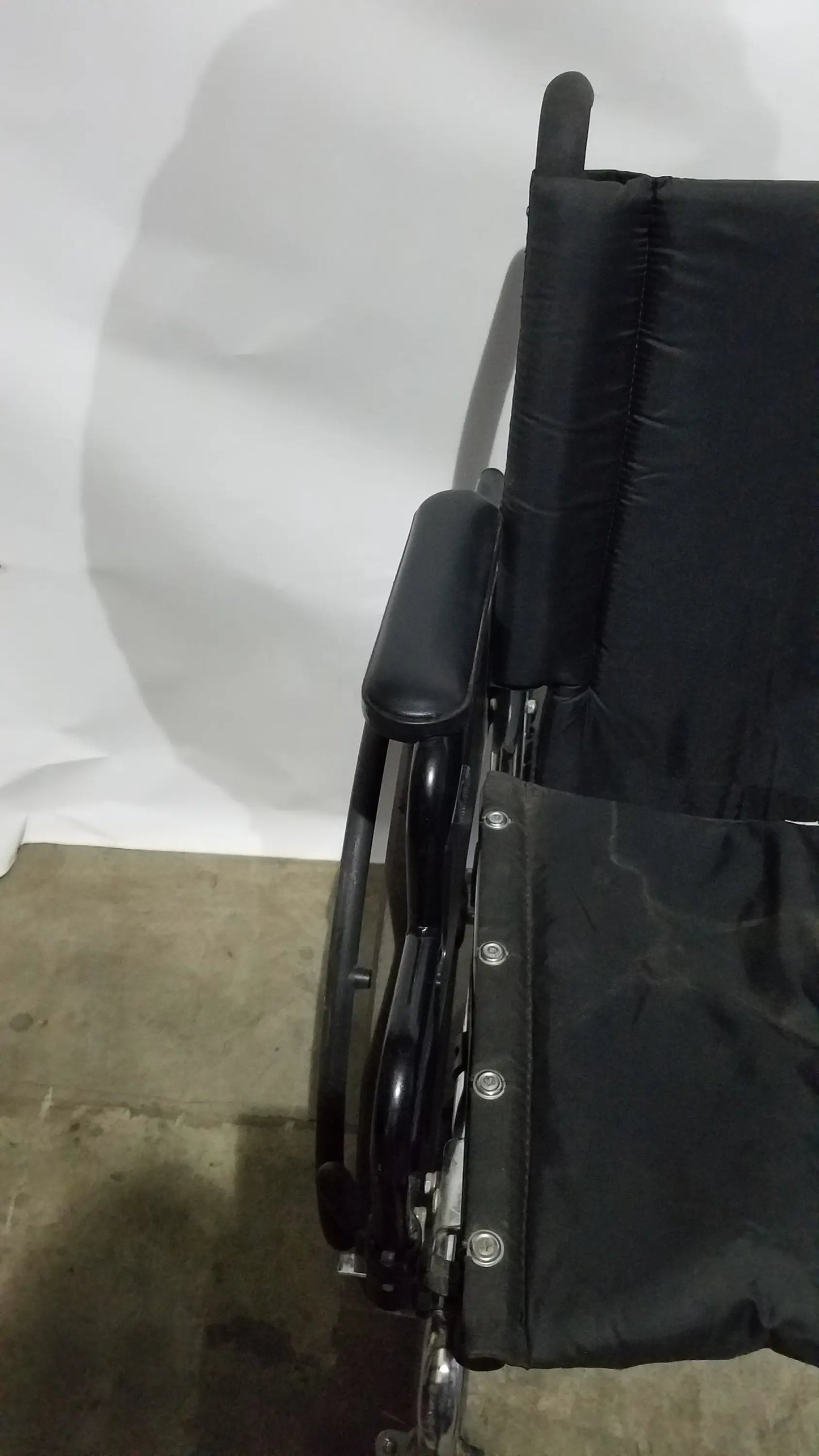 Manual Wheelchair - Durable Black Seat Mobility Assist