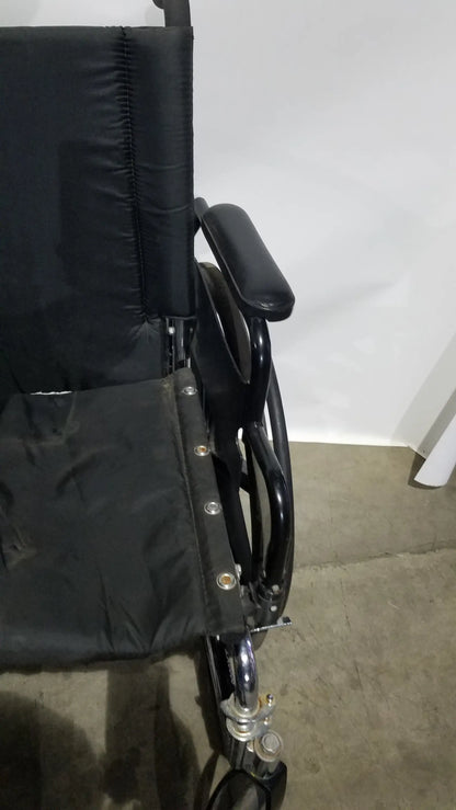 Manual Wheelchair - Durable Black Seat Mobility Assist