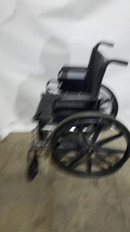 Manual Wheelchair - Durable Black Seat Mobility Assist