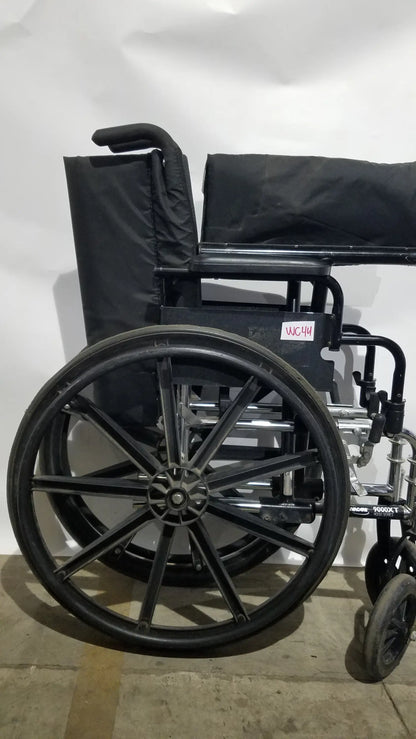 Manual Wheelchair - Durable Black Seat Mobility Assist