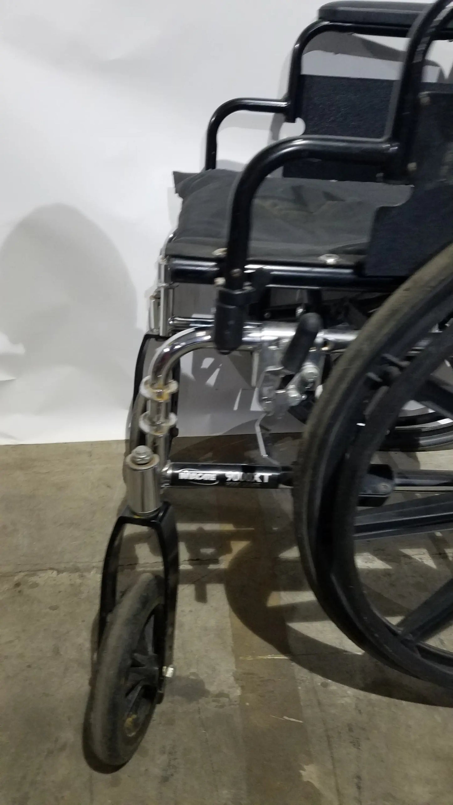 Manual Wheelchair - Durable Black Seat Mobility Assist