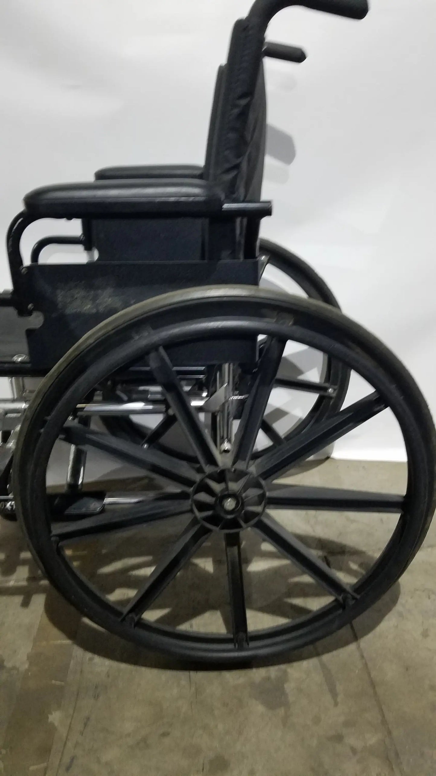 Manual Wheelchair - Durable Black Seat Mobility Assist