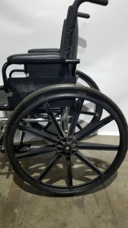 Manual Wheelchair - Durable Black Seat Mobility Assist