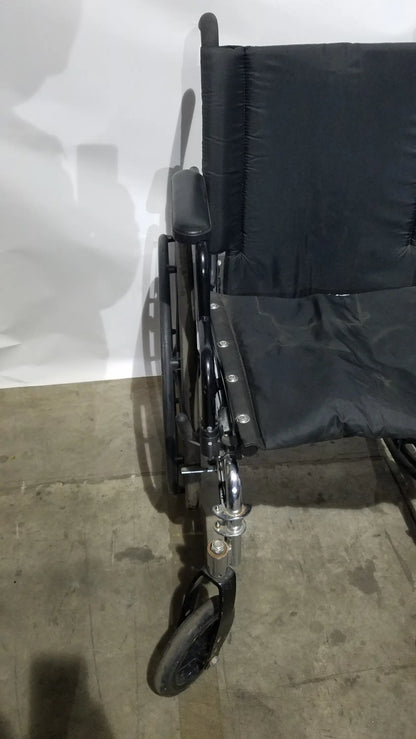 Manual Wheelchair - Durable Black Seat Mobility Assist