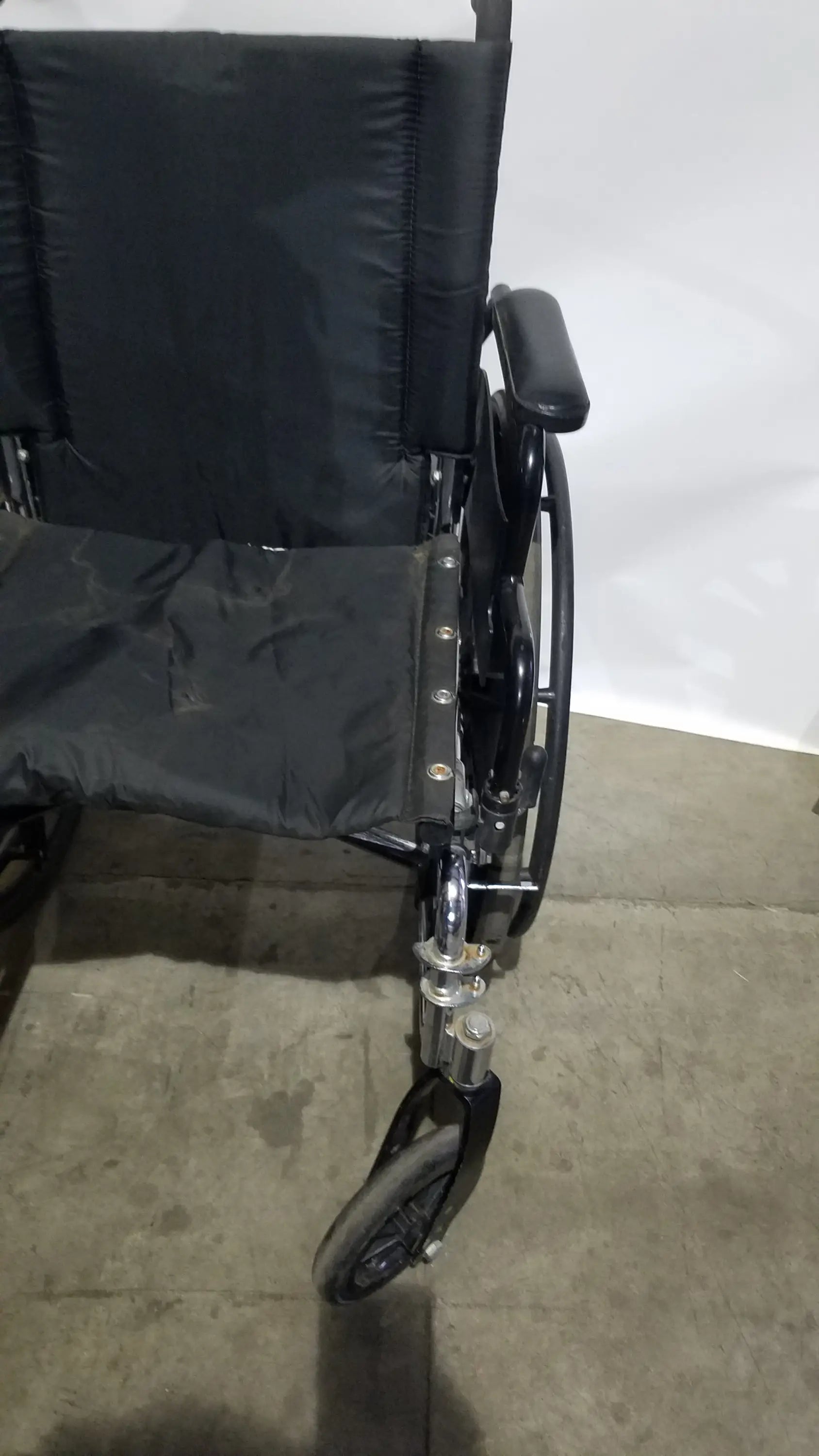 Manual Wheelchair - Durable Black Seat Mobility Assist