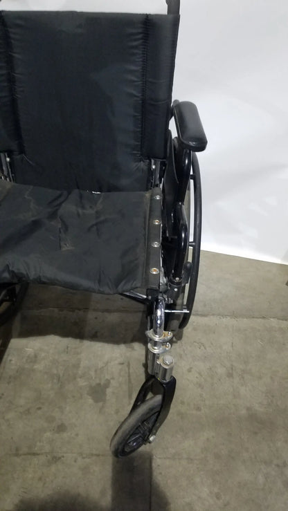 Manual Wheelchair - Durable Black Seat Mobility Assist