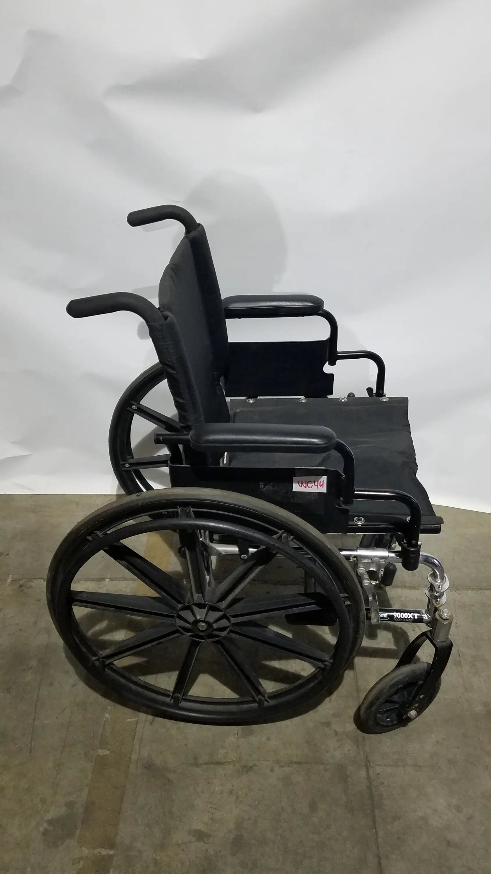 Manual Wheelchair - Durable Black Seat Mobility Assist