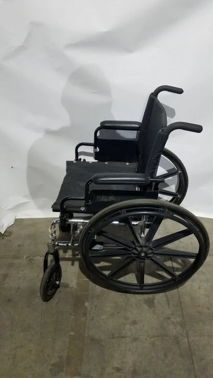 Manual Wheelchair - Durable Black Seat Mobility Assist