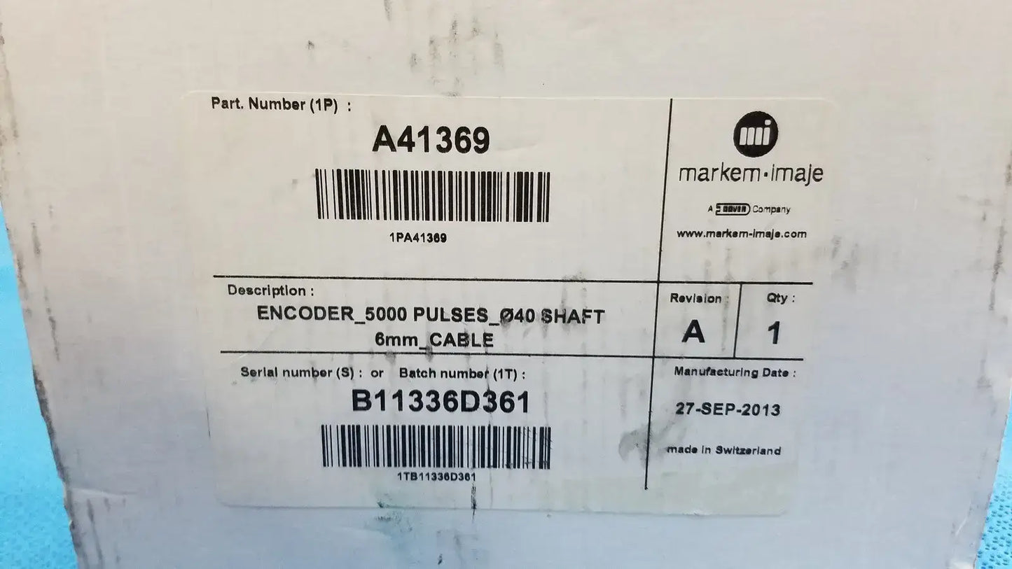 Markem-Imaje A41369 Encoder 5000 Pulses_Ø40 Shaft 6mm_Cable