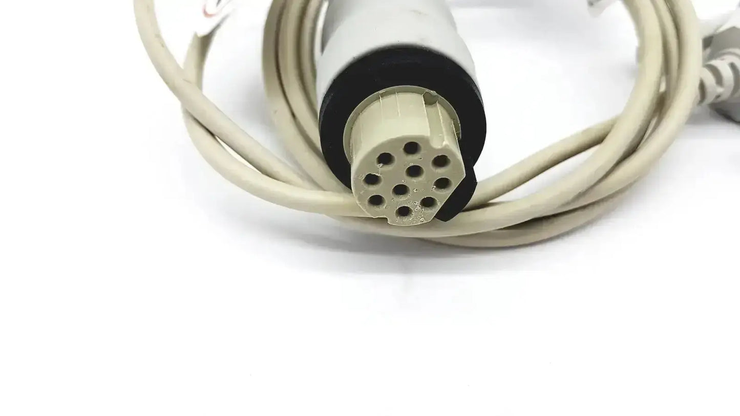 Beige medical cable with black-ringed multi-pin connector for masimo d006 satshare interface satshare interface cable