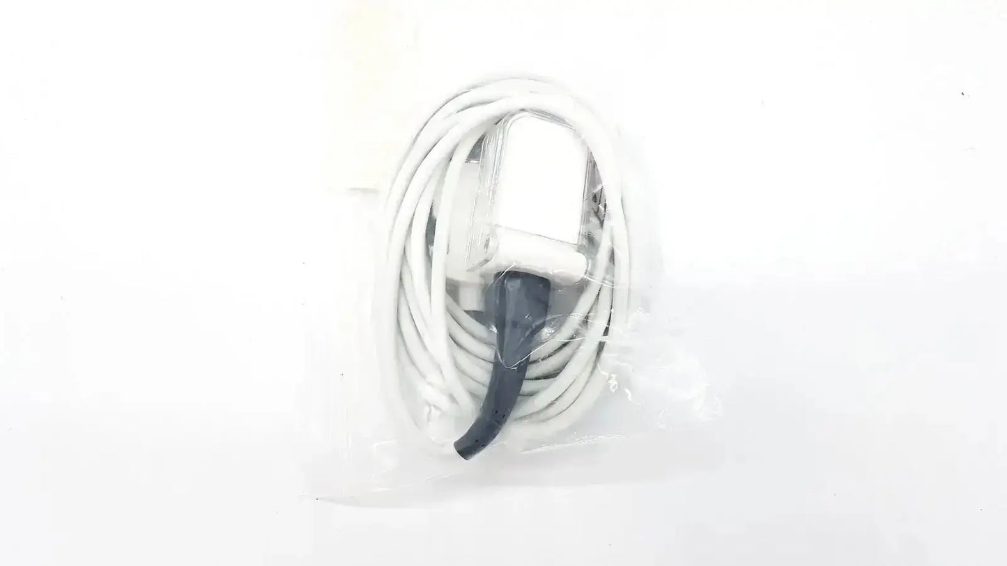 Masimo PS-10153D cable adapter white charging cable with black connector neatly coiled in clear plastic packaging