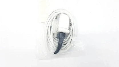Masimo PS-10153D cable adapter white charging cable with black connector neatly coiled in clear plastic packaging