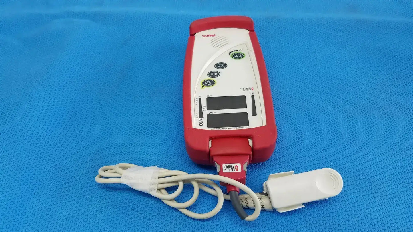 MASIMO Rad-5v Handheld Pulse Oximeter w/ Protective Boot & SpO2 Finger Sensor