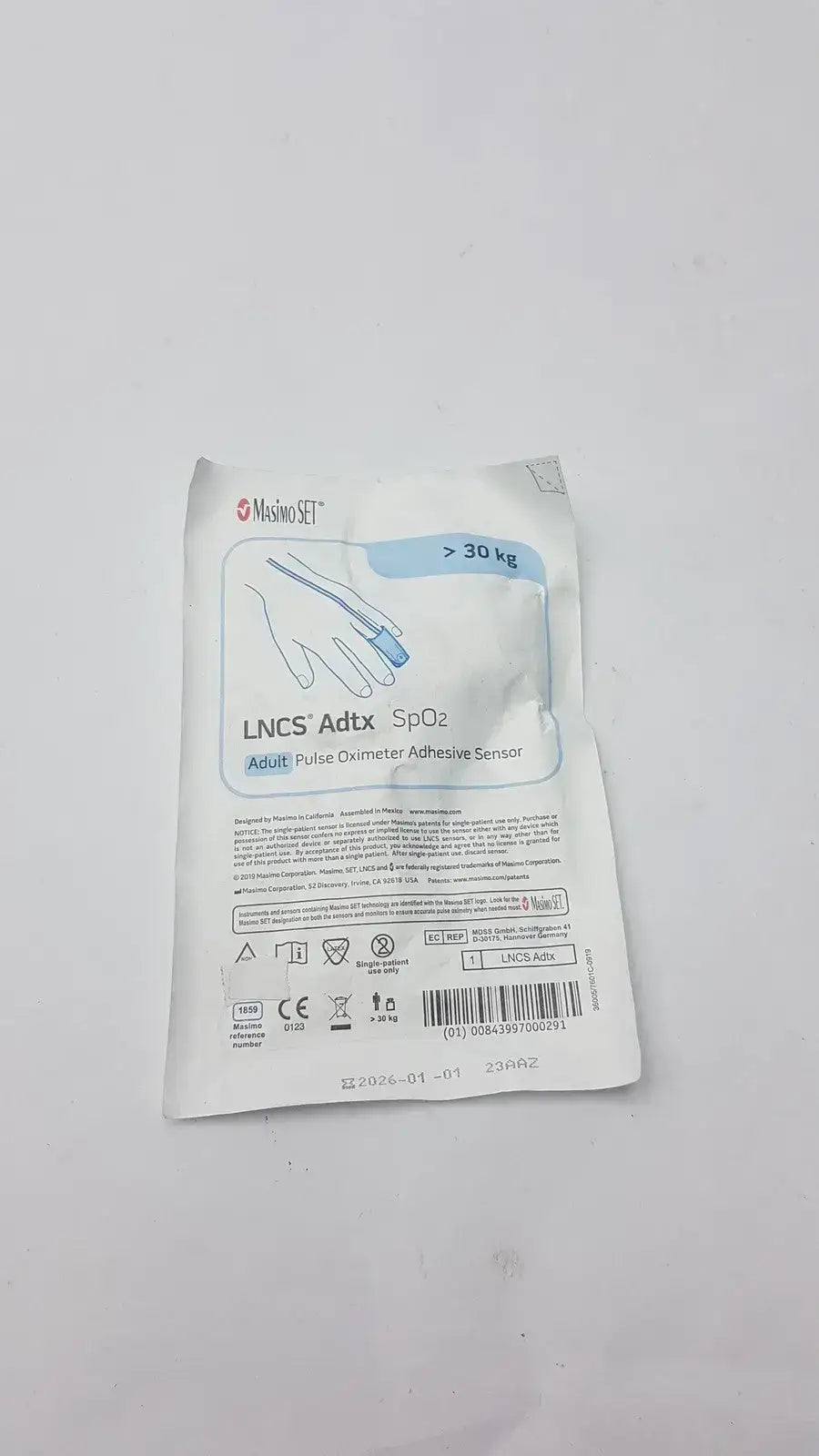 Masimo Set 1859 LNCS ADTX Adult Spo2 Adhesiive Sensor Oximeter- 30 Kg - Disposable SpO2