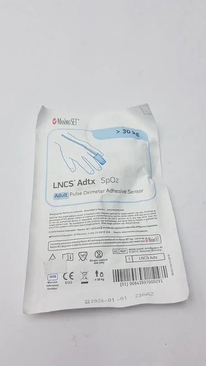 Masimo Set 1859 LNCS ADTX Adult Spo2 Adhesiive Sensor Oximeter- 30 Kg - Disposable SpO2
