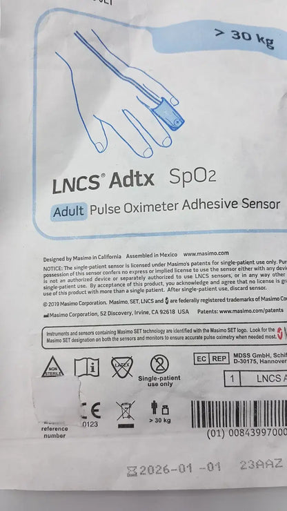 Masimo SET LNCS Adtx Adult Pulse Oximeter Adhesive Sensor