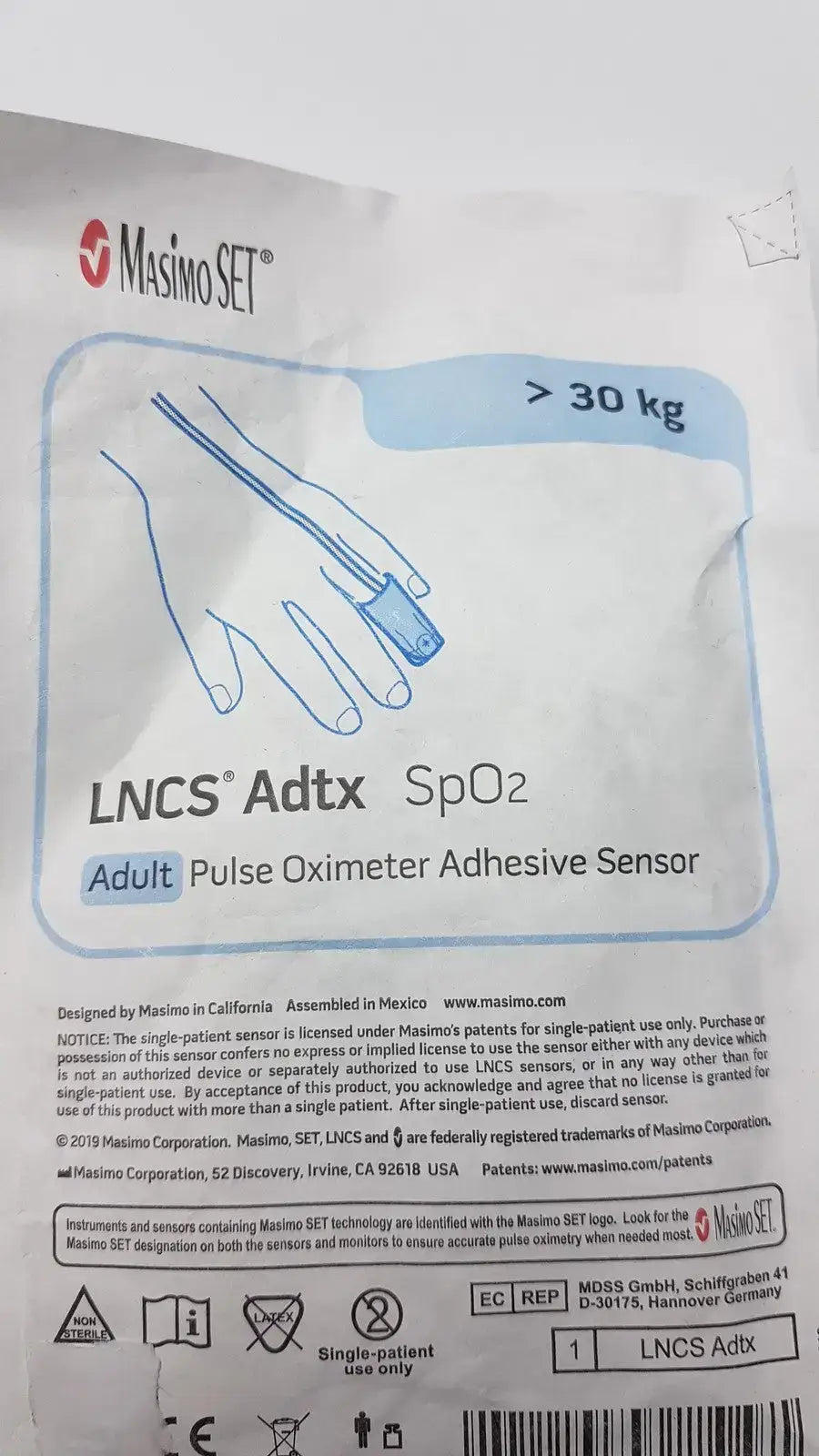 Masimo SET LNCS Adtx Adult Pulse Oximeter Adhesive Sensor