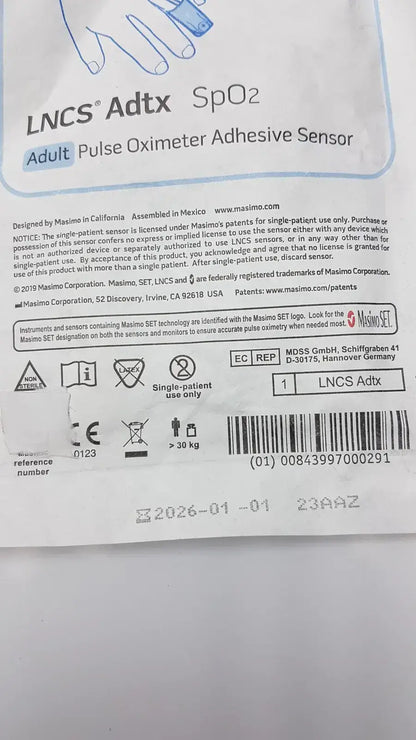 Masimo SET LNCS Adtx Adult Pulse Oximeter Adhesive Sensor