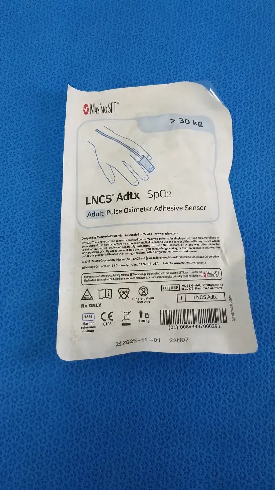Brand new adult adhesive sensor for secure fit and accurate oxygen saturation monitoring on compatible units, Masimo Pulse Oximeter Adhesive Sensor. Buy Now!