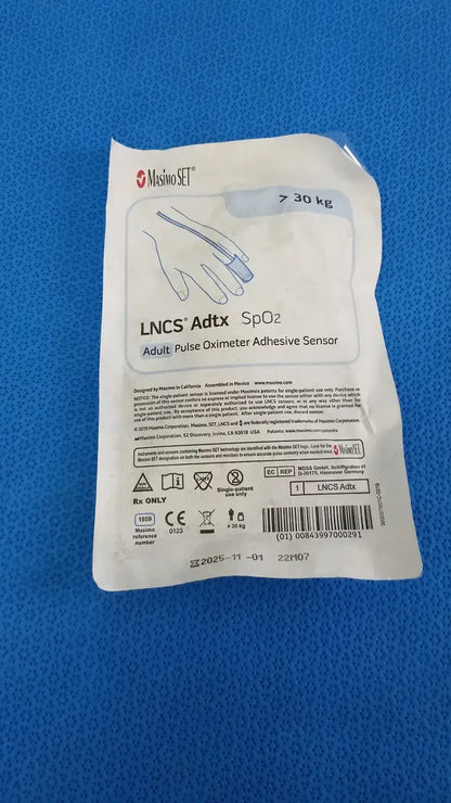 Brand new adult adhesive sensor for secure fit and accurate oxygen saturation monitoring on compatible units, Masimo Pulse Oximeter Adhesive Sensor. Buy Now!