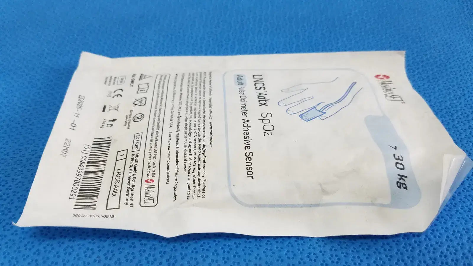 Brand new adult adhesive sensor for secure fit and accurate oxygen saturation monitoring on compatible units, Masimo Pulse Oximeter Adhesive Sensor. Buy Now!