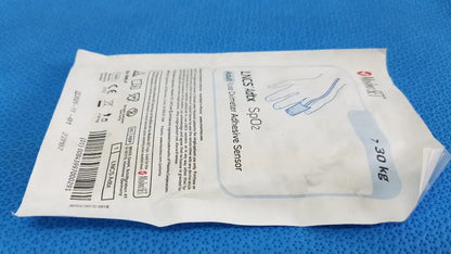 Brand new adult adhesive sensor for secure fit and accurate oxygen saturation monitoring on compatible units, Masimo Pulse Oximeter Adhesive Sensor. Buy Now!
