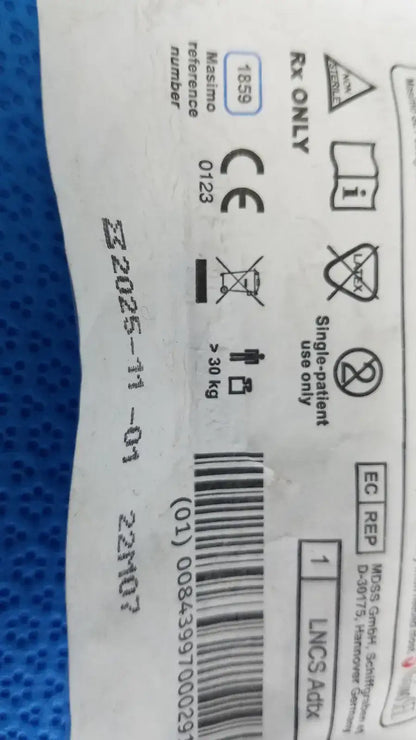Brand new adult adhesive sensor for secure fit and accurate oxygen saturation monitoring on compatible units, Masimo Pulse Oximeter Adhesive Sensor. Buy Now!