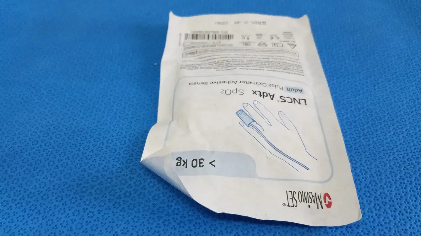 Brand new adult adhesive sensor for secure fit and accurate oxygen saturation monitoring on compatible units, Masimo Pulse Oximeter Adhesive Sensor. Buy Now!