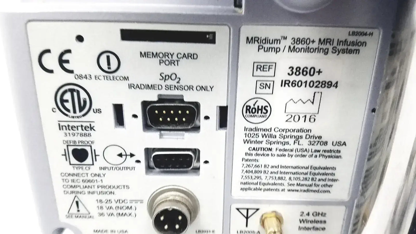 Masimo Set MRidium 3860+ MRI Infusiion System With Power Supply & Stand - Infusion