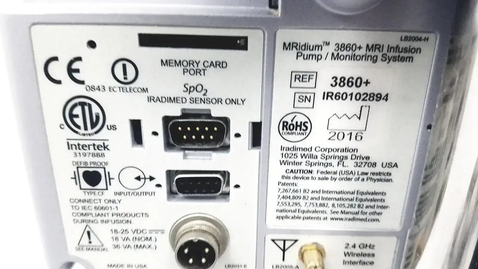 Masimo Set MRidium 3860+ MRI Infusiion System With Power Supply & Stand - Infusion